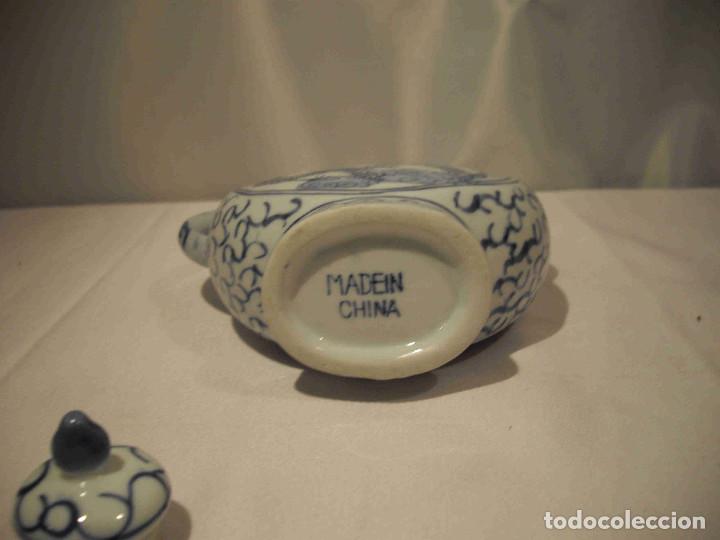 Antig&uuml;edades: TETERA CHINA DRAGONES AZULES - Foto 9