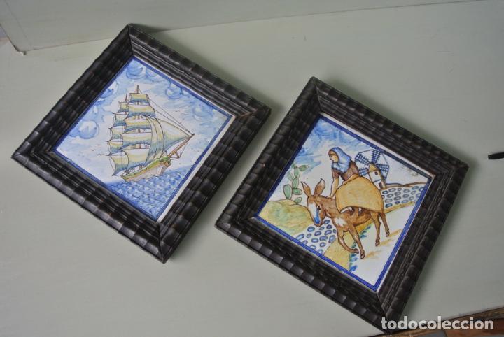 Antig&uuml;edades: Dos antiguos azulejos. Talavera - Foto 1