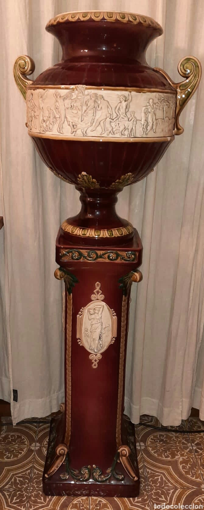 Antig&uuml;edades: Jarron de Ceramica Rojo - Foto 1