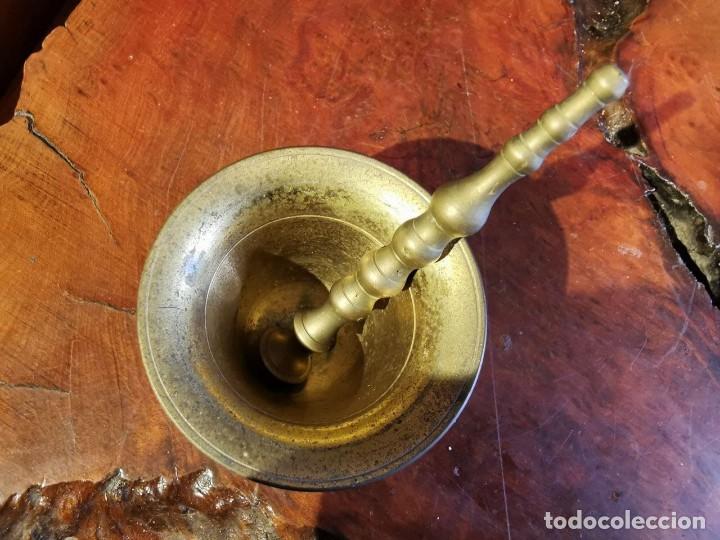 Antig&uuml;edades: PEQUE&Ntilde;O MORTERO DE BRONCE 7X5 CM - Foto 2