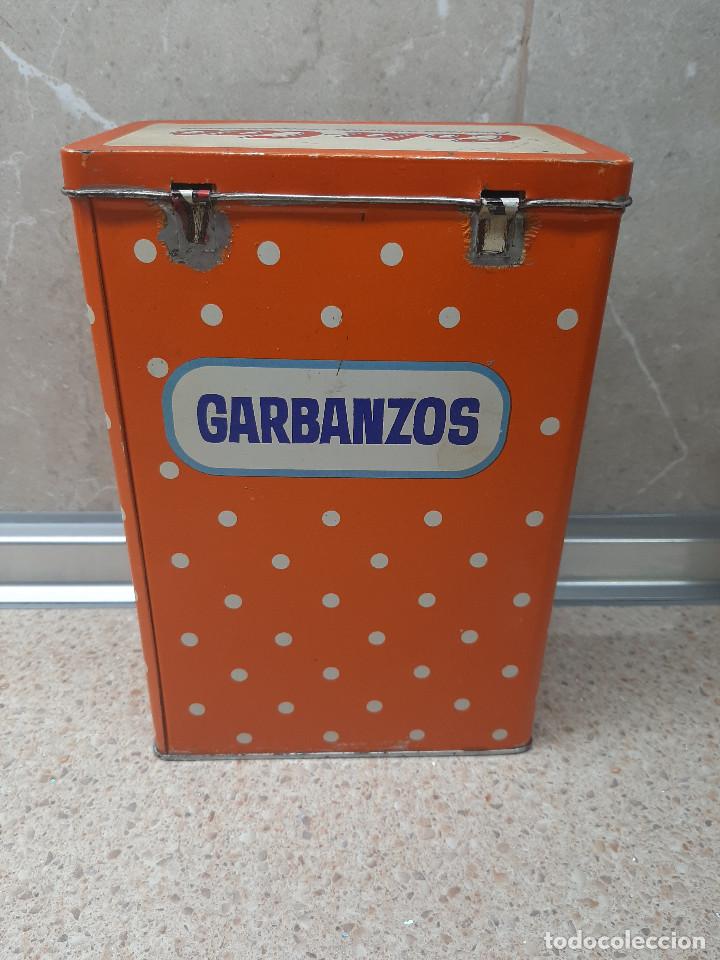 Antig&uuml;edades: ANTIGUA LATA O CAJA MET&Aacute;LICA DE COLA-CAO 1.500 GRAMOS DE GARBANZOS * IMPECABLE *