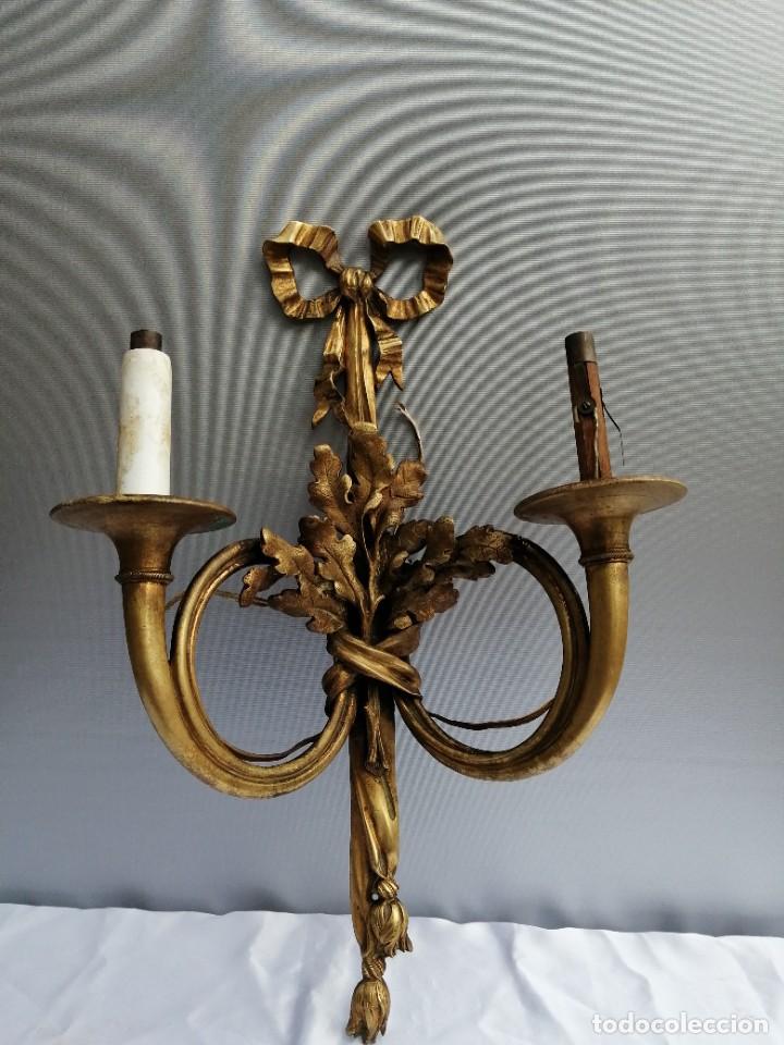Antig&uuml;edades: Antiguo aplique Imperio bronce dorado - Foto 9