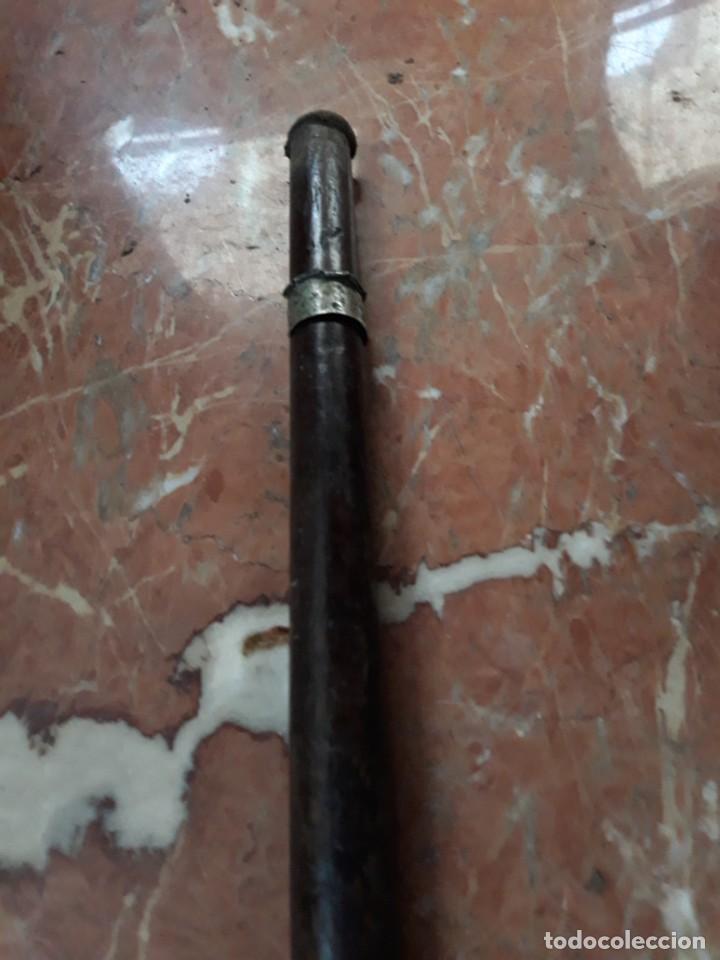 Antig&uuml;edades: BASTON MADERA NOGAL CON CABEZA BRONCE - Foto 3