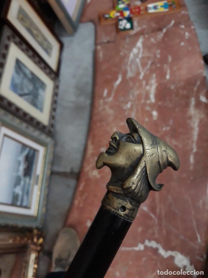 Antig&uuml;edades: BASTON MADERA NOGAL CON CABEZA BRONCE - Foto 6
