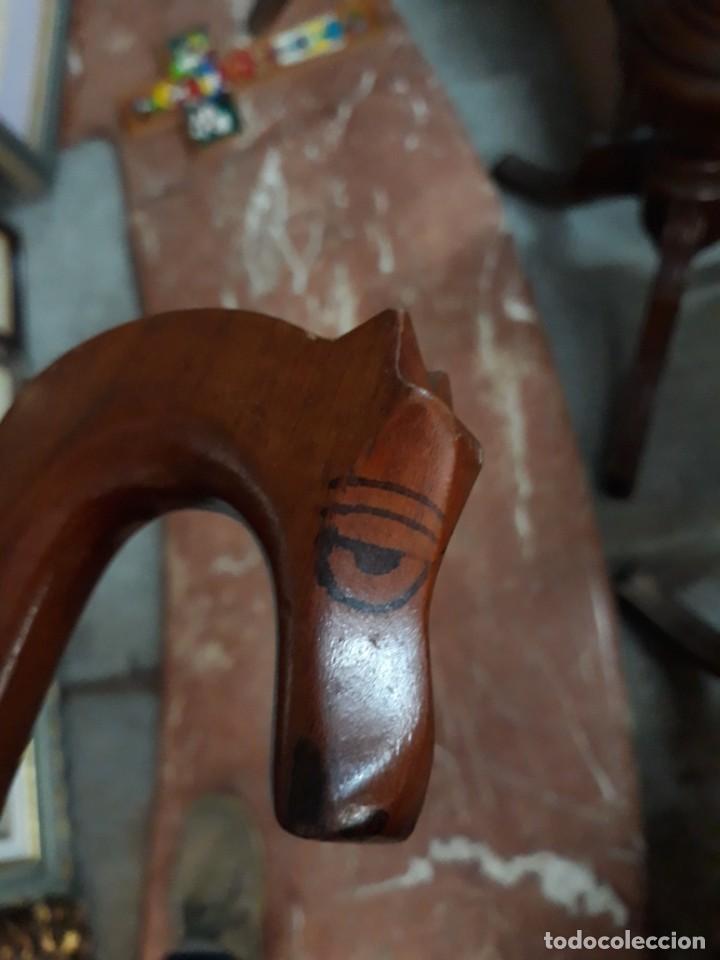 Antig&uuml;edades: BASTON MADERA de caoba con CABEZA DE CABALLO - Foto 4
