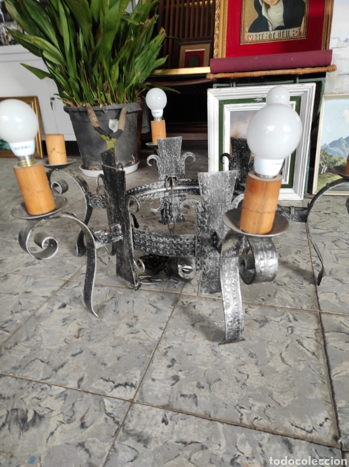 Antig&uuml;edades: LAMPARA RUSTICA DE TECHO. - Foto 2