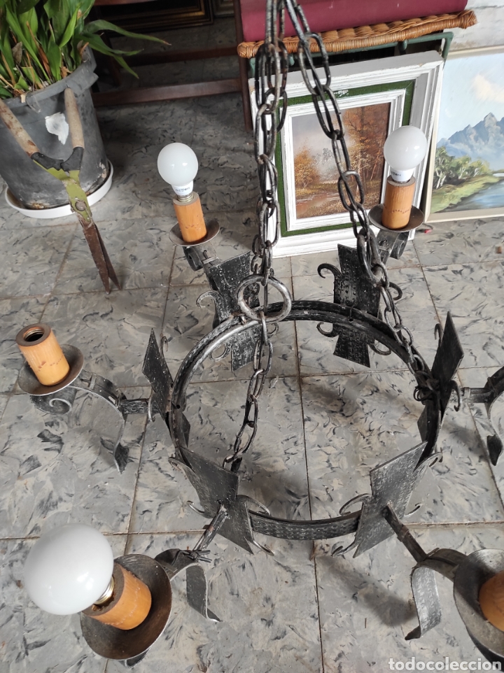 Antig&uuml;edades: LAMPARA RUSTICA DE TECHO. - Foto 3