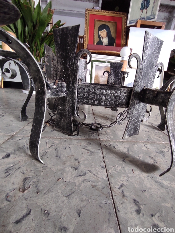 Antig&uuml;edades: LAMPARA RUSTICA DE TECHO. - Foto 7