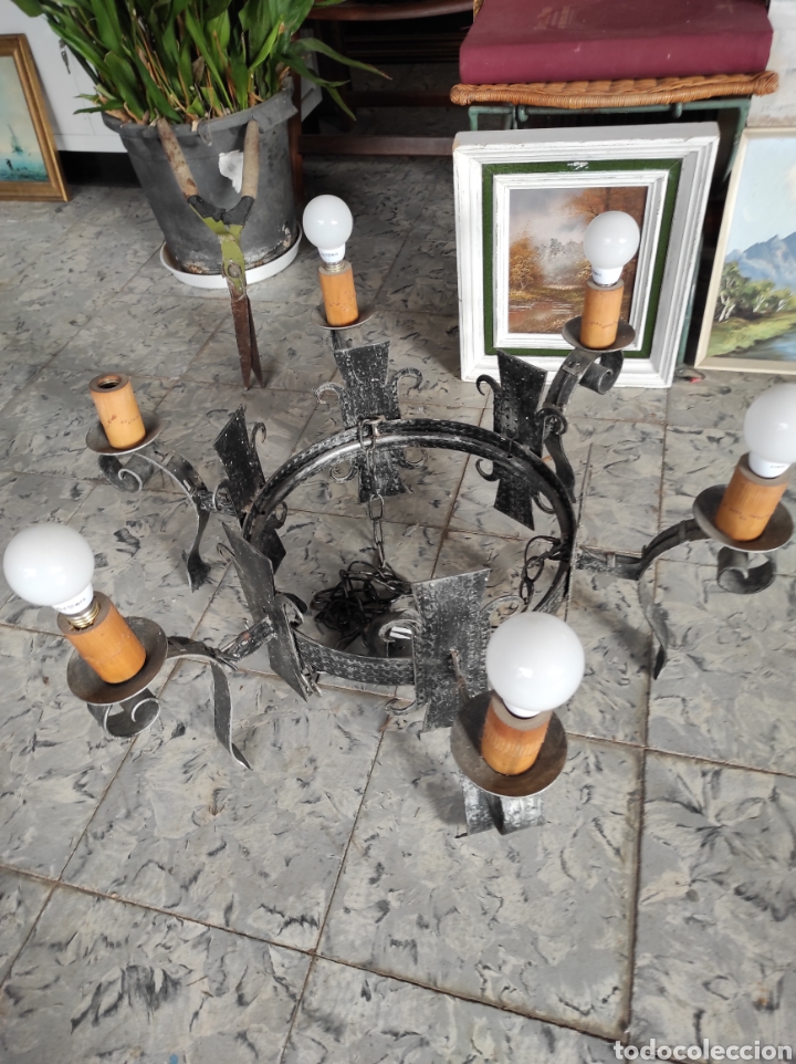 Antig&uuml;edades: LAMPARA RUSTICA DE TECHO. - Foto 1