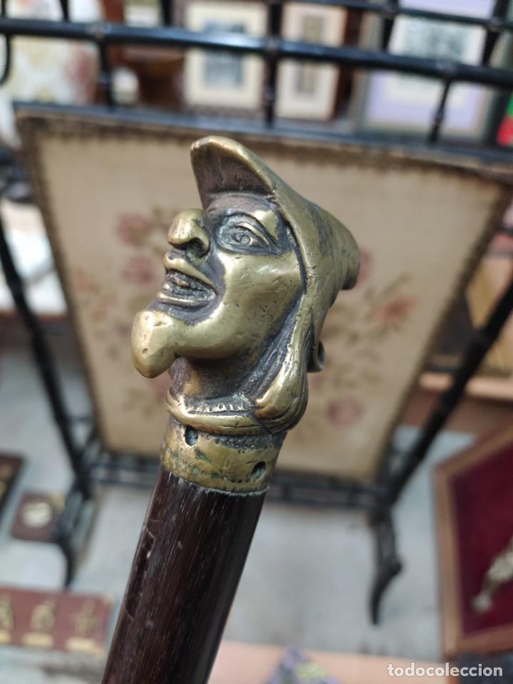 Antig&uuml;edades: BASTON MADERA NOGAL CON CABEZA BRONCE - Foto 9