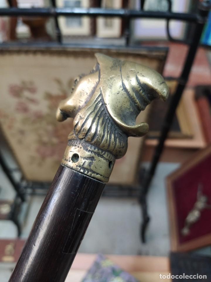 Antig&uuml;edades: BASTON MADERA NOGAL CON CABEZA BRONCE - Foto 11