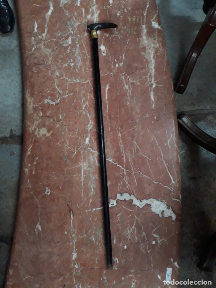 Antig&uuml;edades: BASTON MADERA EBONIZADA EMPU&Ntilde;ADURA ASTA - Foto 1