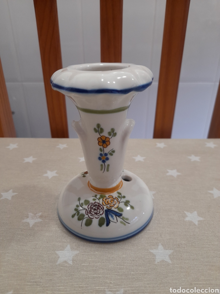 Antig&uuml;edades: PORTA VELAS DE CERAMICA CON MARCA - Foto 1