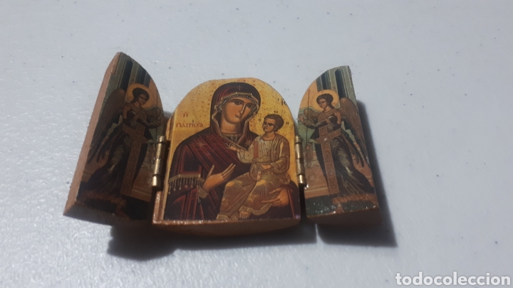 Antig&uuml;edades: Peque&ntilde;a capilla tr&iacute;ptico en madera - Foto 1
