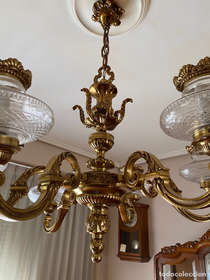 Antig&uuml;edades: GRAN L&Aacute;MPARA DE BRONCE - Foto 5