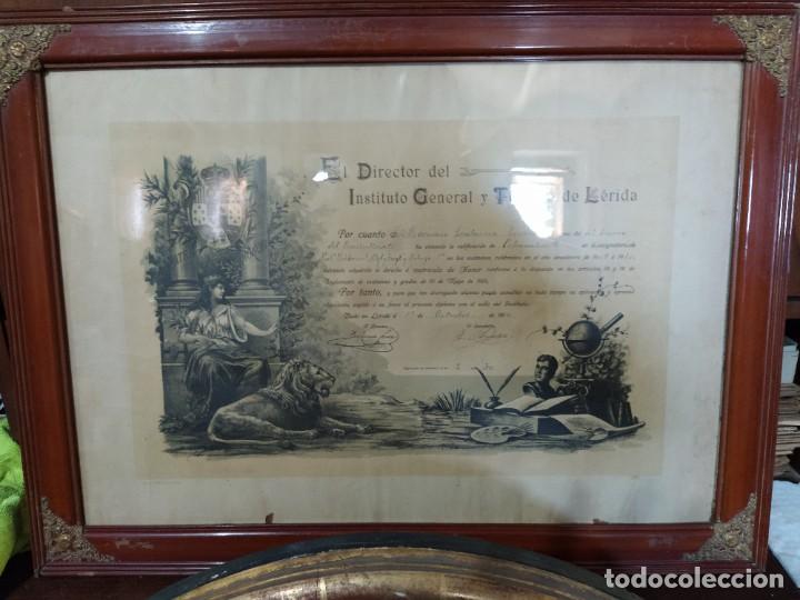 Antiquit&eacute;s: Diploma del Instituto General y Tecnol&oacute;gico de L&eacute;rida, 1910