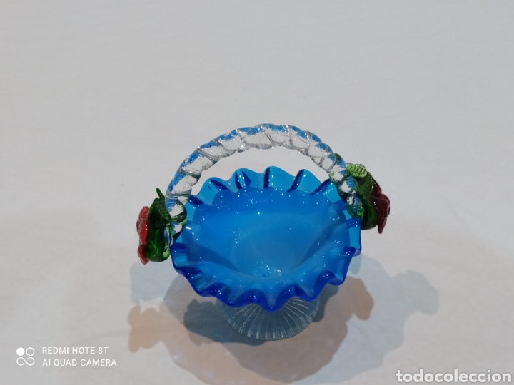 Antigüedades: Antigua cesta de cristal de Murano - Foto 5 - 252327830