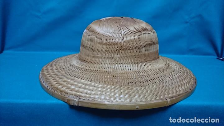 Antig&uuml;edades: ANTIGUO SOMBRERO DE MIMBRE, JUNCO, ORIENTAL - Foto 2