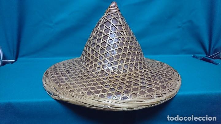 Antig&uuml;edades: ANTIGUO SOMBRERO DE MIMBRE, JUNCO, ORIENTAL - Foto 2