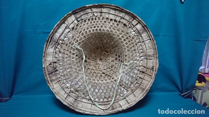 Antig&uuml;edades: ANTIGUO SOMBRERO DE MIMBRE, JUNCO, ORIENTAL - Foto 3