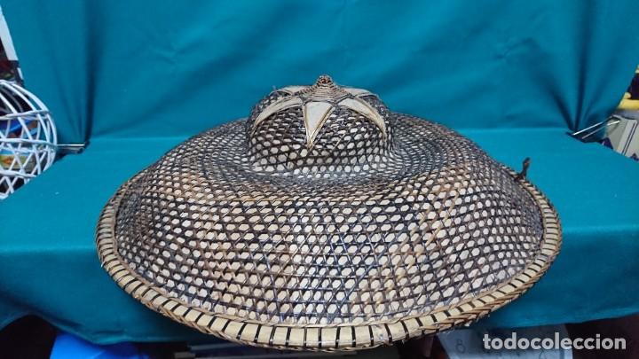 Antig&uuml;edades: ANTIGUO SOMBRERO DE MIMBRE, JUNCO, ORIENTAL - Foto 2