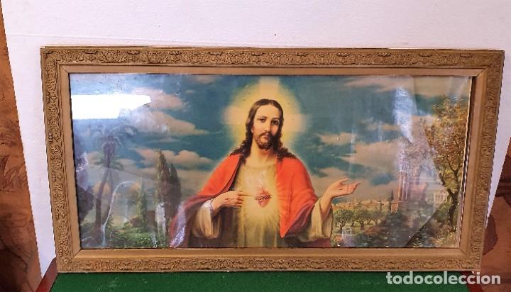 Antig&uuml;edades: - CUADRO CON LAMINA RELIGIOSA - Foto 1