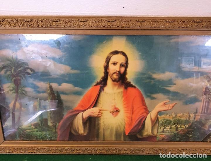Antig&uuml;edades: - CUADRO CON LAMINA RELIGIOSA - Foto 2