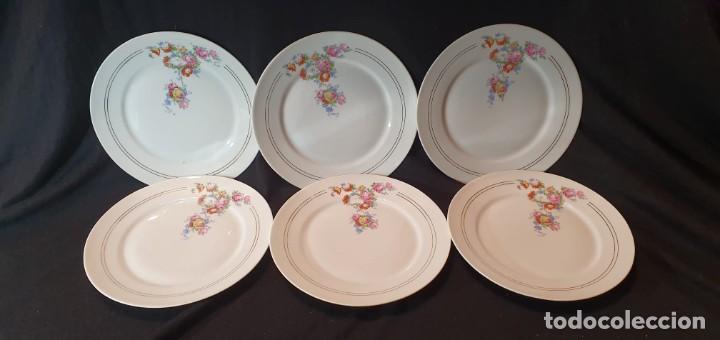 Antig&uuml;edades: 6 platos postre porcelana francesa. - Foto 1