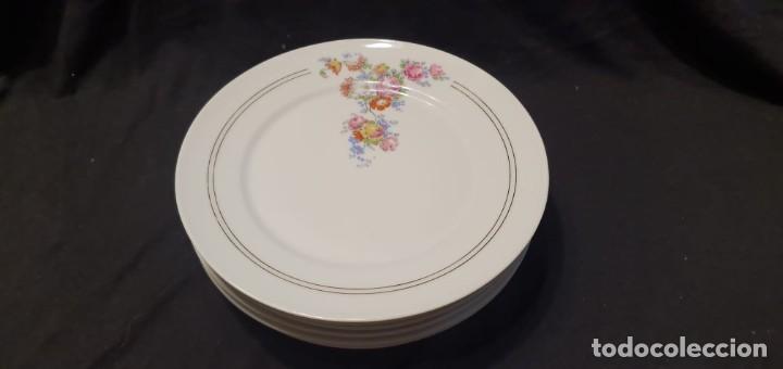 Antig&uuml;edades: 6 platos postre porcelana francesa. - Foto 2
