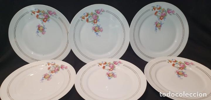 Antig&uuml;edades: 6 platos postre porcelana francesa. - Foto 4