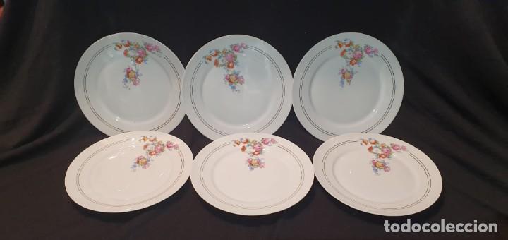 Antig&uuml;edades: 6 platos postre porcelana francesa. - Foto 5