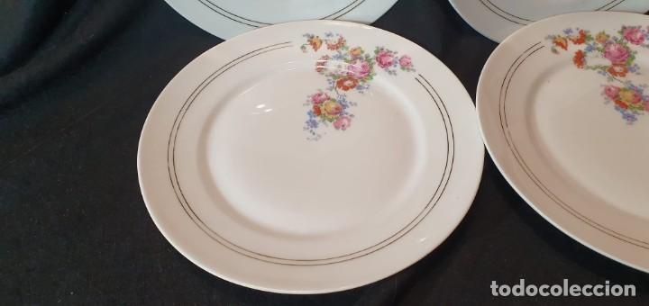 Antig&uuml;edades: 6 platos postre porcelana francesa. - Foto 6