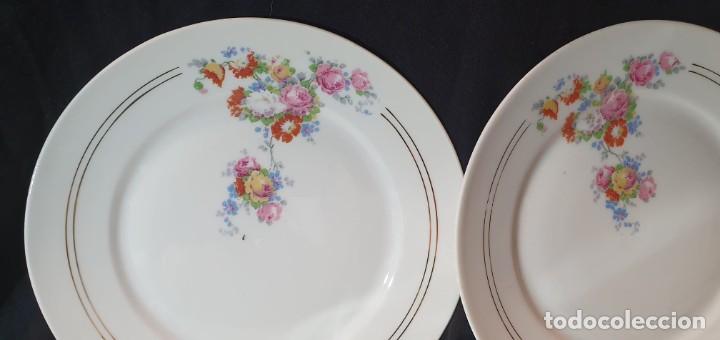 Antig&uuml;edades: 6 platos postre porcelana francesa. - Foto 7