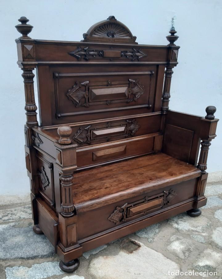 Antig&uuml;edades: Banco de madera noble - Foto 1