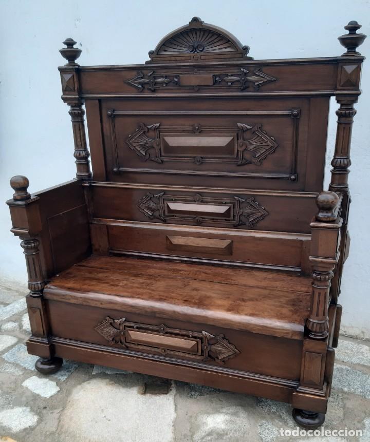 Antig&uuml;edades: Banco de madera noble - Foto 2