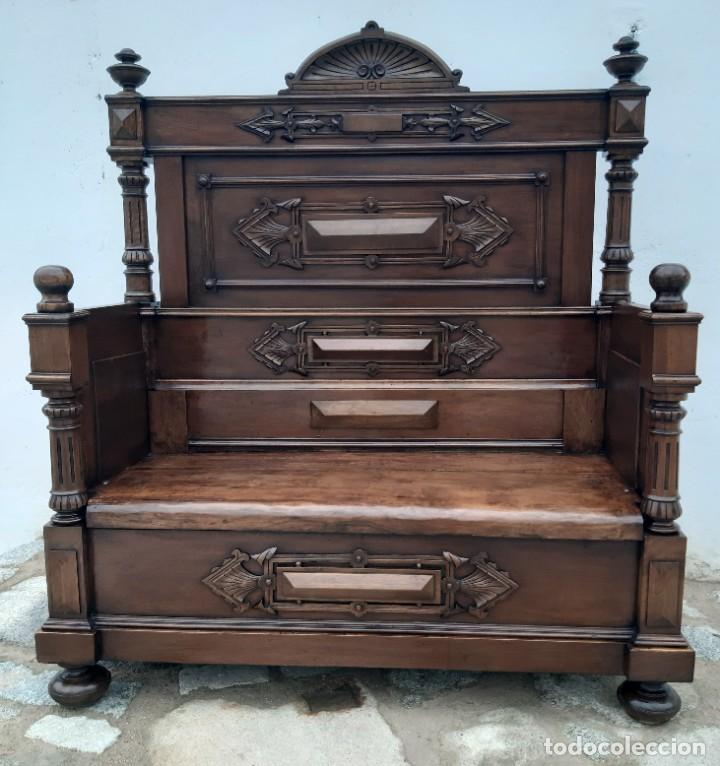 Antig&uuml;edades: Banco de madera noble - Foto 4