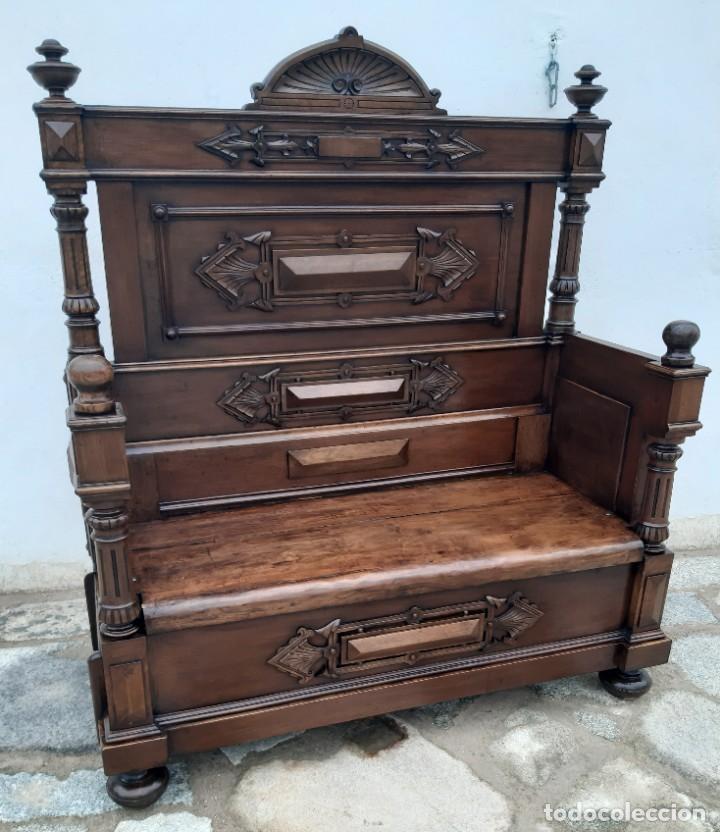 Antig&uuml;edades: Banco de madera noble - Foto 6