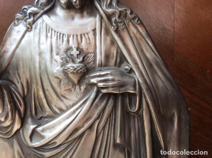 Antig&uuml;edades: Sagrado coraz&oacute;n de Jes&uacute;s sobre tabla con repisa - Foto 7