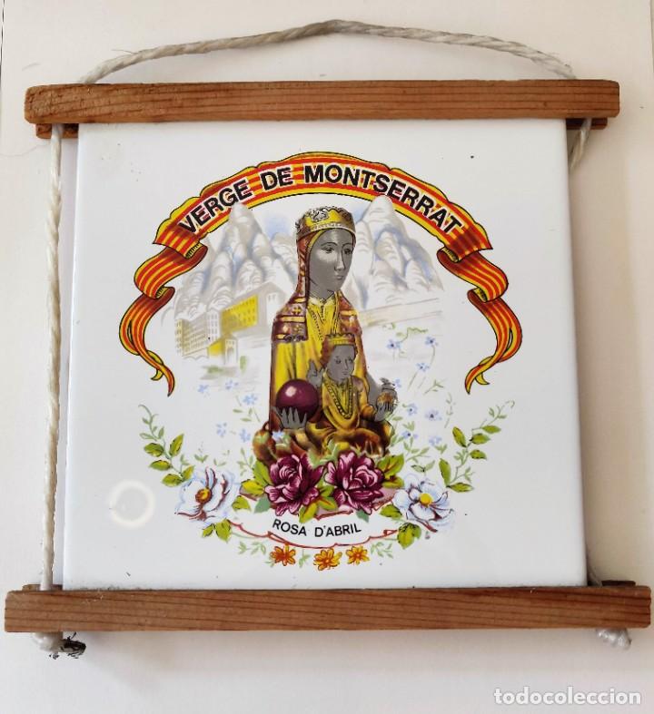 Antig&uuml;edades: Azulejo Virgen de Montserrat - Foto 1