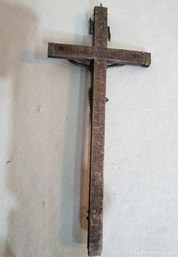 Antig&uuml;edades: -ANTIGUO CRUCIFIJO MADERA Y BRONCE - Foto 3