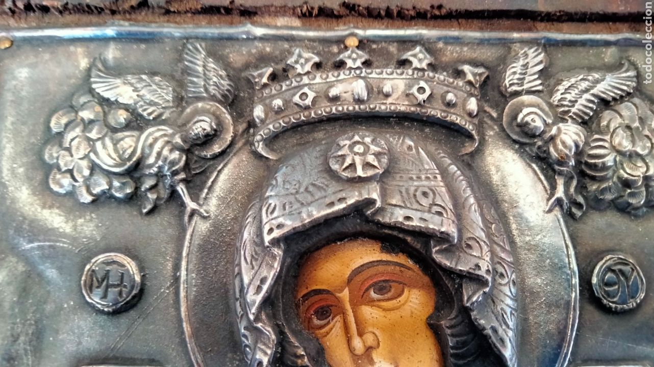 Antig&uuml;edades: ANTIGUO ICONO VIRGEN PLATEADA - Foto 6
