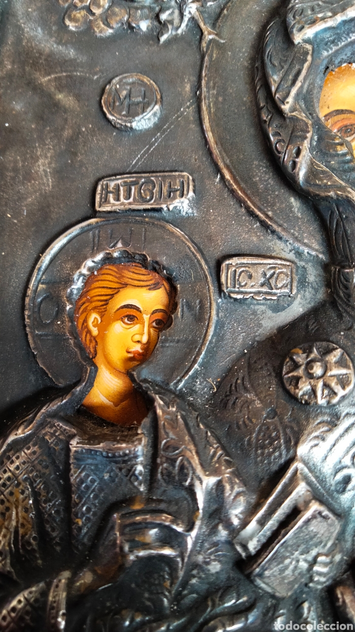 Antig&uuml;edades: ANTIGUO ICONO VIRGEN PLATEADA - Foto 5