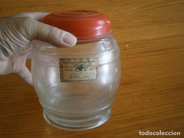 Antiques: ANTIGUO TARRO DE CRISTAL, DE UN ULTRAMARINO