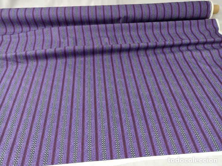 Antig&uuml;edades: Tejido de percal en tonos lilas - Foto 4