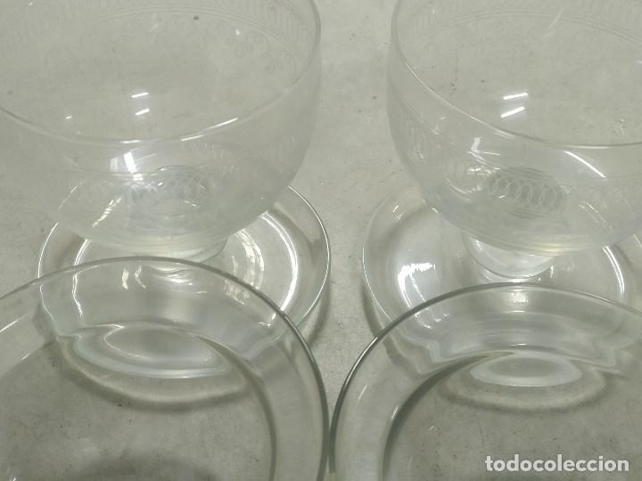 Antig&uuml;edades: Dos copas de c&oacute;ctel de marisco talladas en vidrio - Foto 6