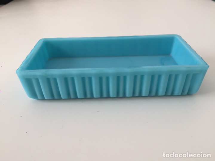 Antig&uuml;edades: Jabonera opalina azul a&ntilde;os 20