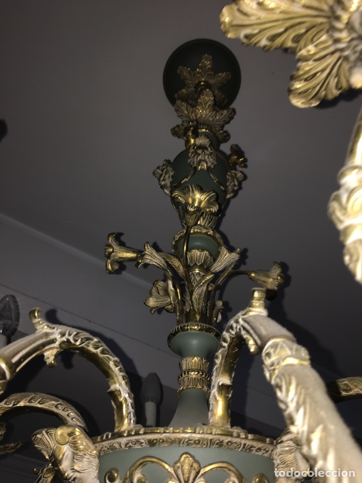Antig&uuml;edades: L&aacute;mpara de bronce - Foto 3
