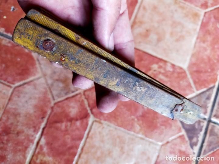 Antig&uuml;edades: aNTIGUA REGLA DE MADERA PLEGABLE - Foto 5
