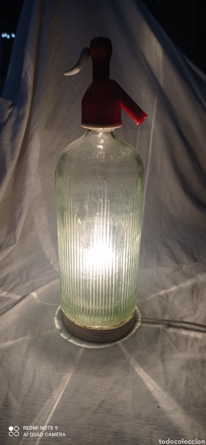 Antig&uuml;edades: Antiguo sifon transformado l&aacute;mpara - Foto 2