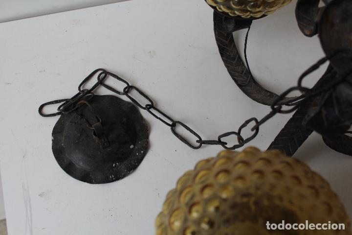 Antig&uuml;edades: lampara rustica en hierro de forja - Foto 2